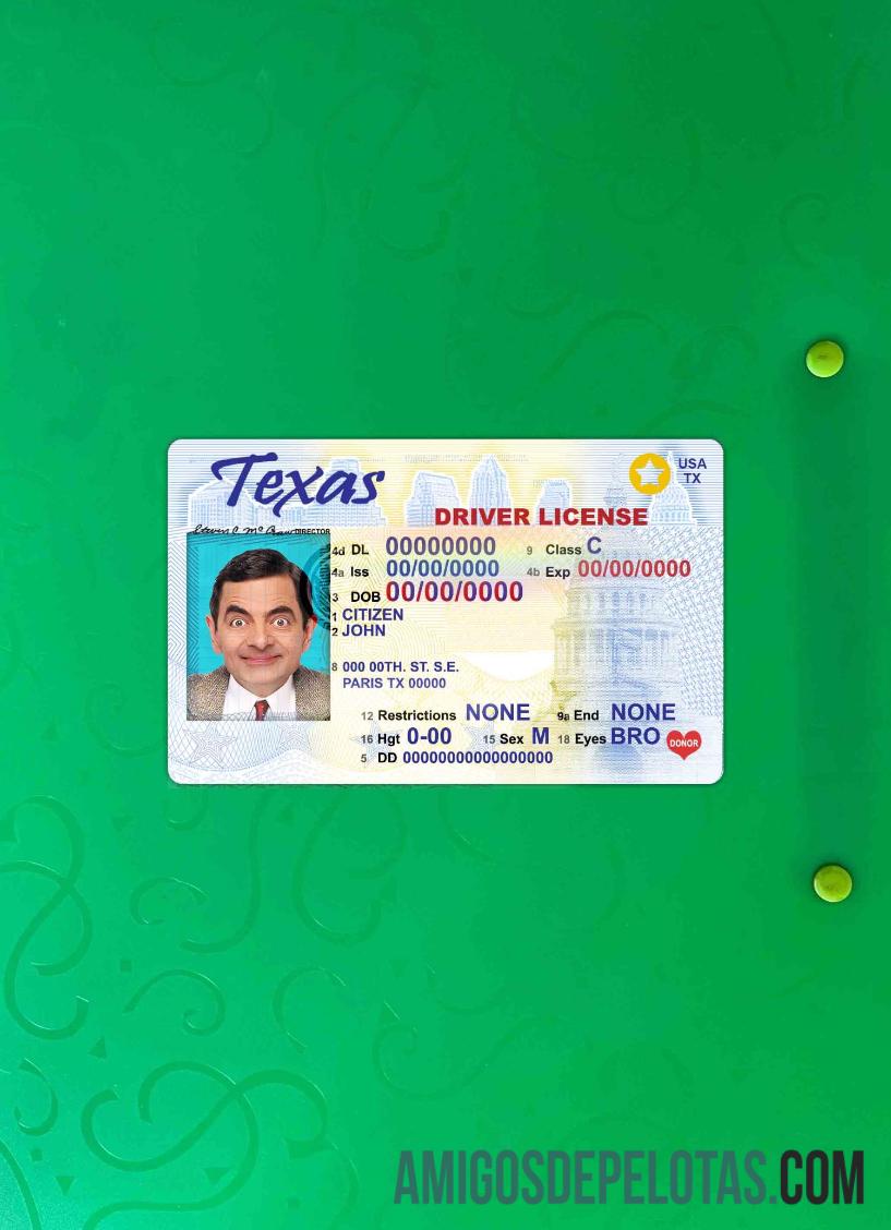 EUA Texas DL fotovisual frontal amostra